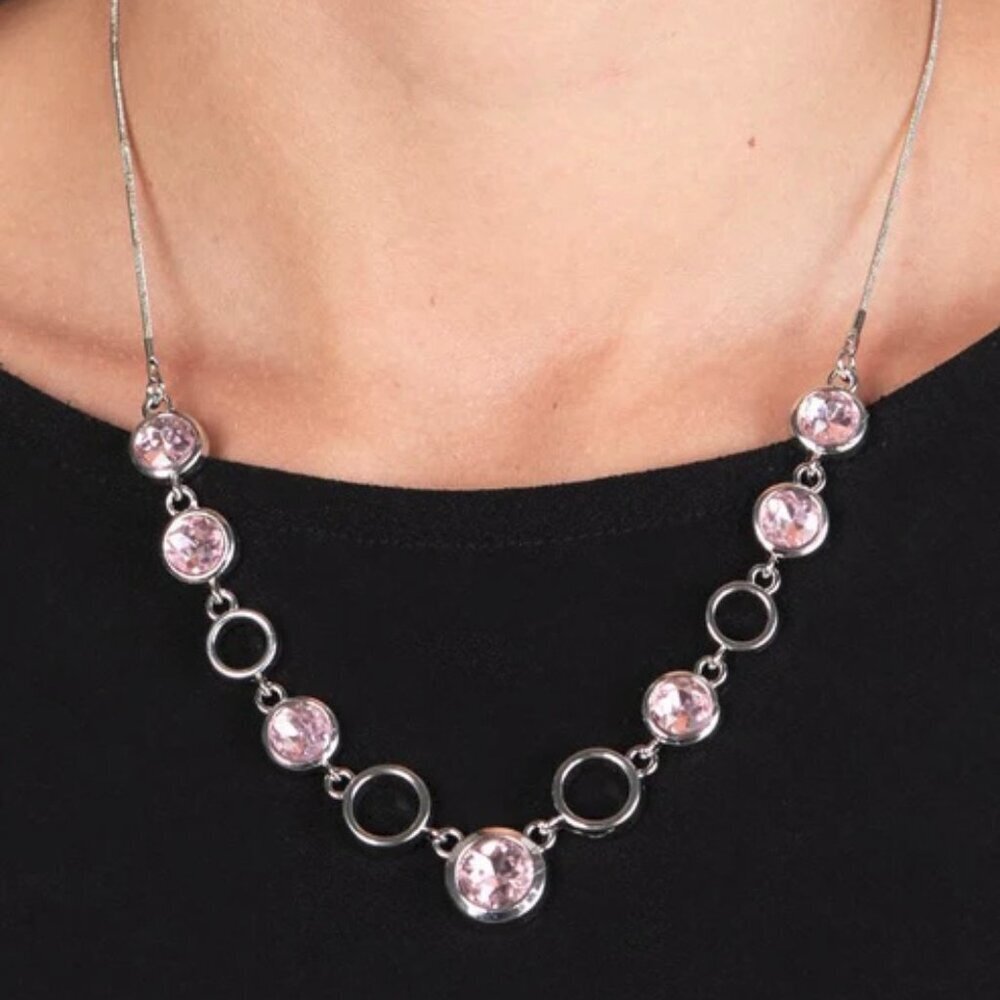 Paparazzi Jewelry Accessories - Elegantly Elite - Pink Necklace - Vintage